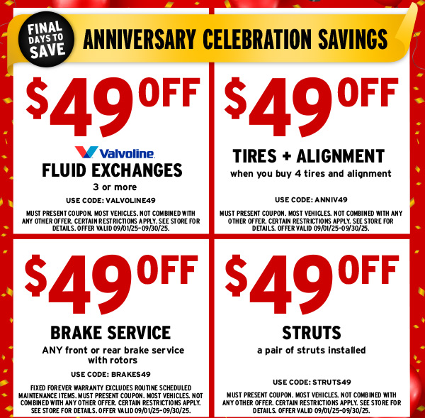 Anniversary Celebration Savings
