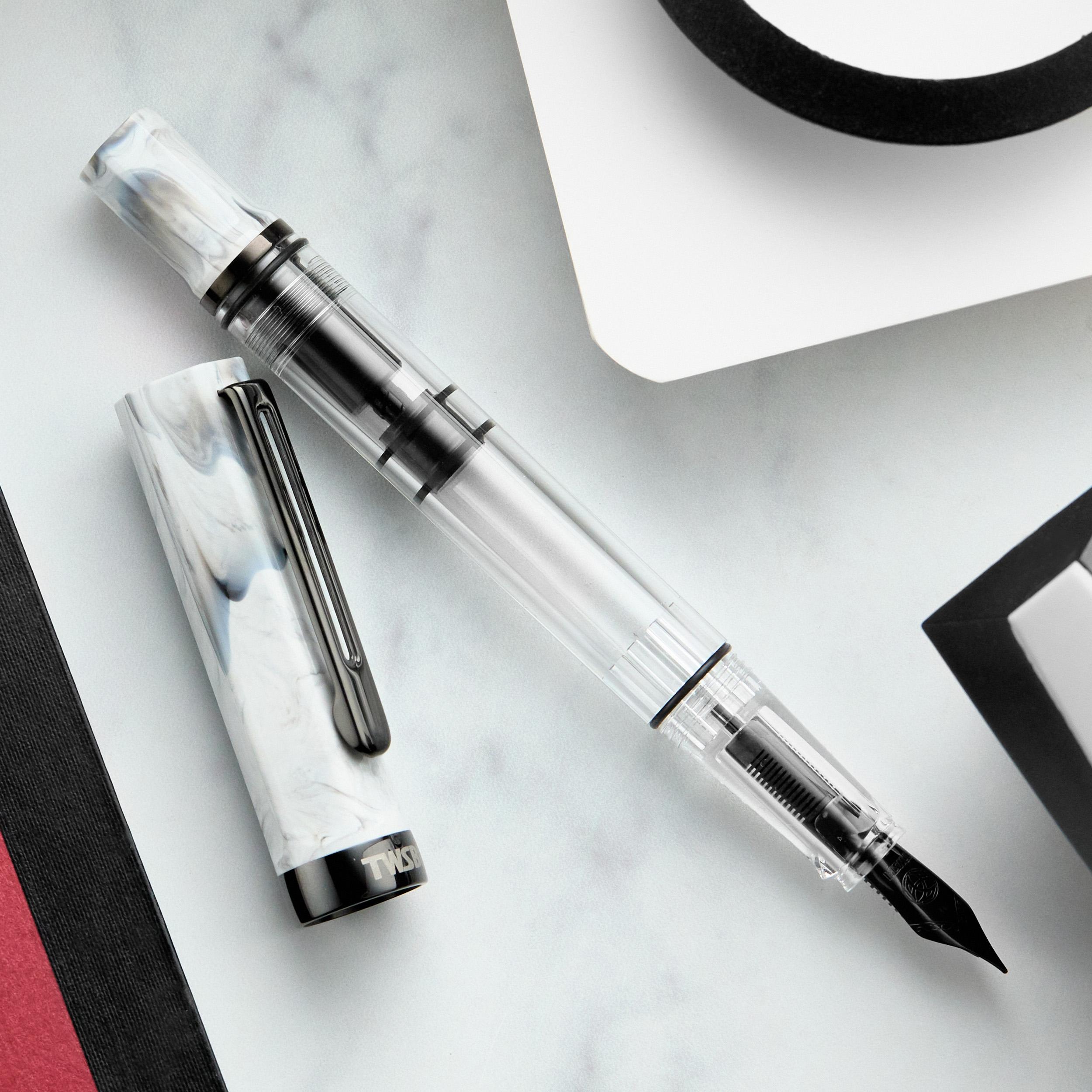 TWSBI ECO Fountain Pen - Carrara w/ Onyx Trim
