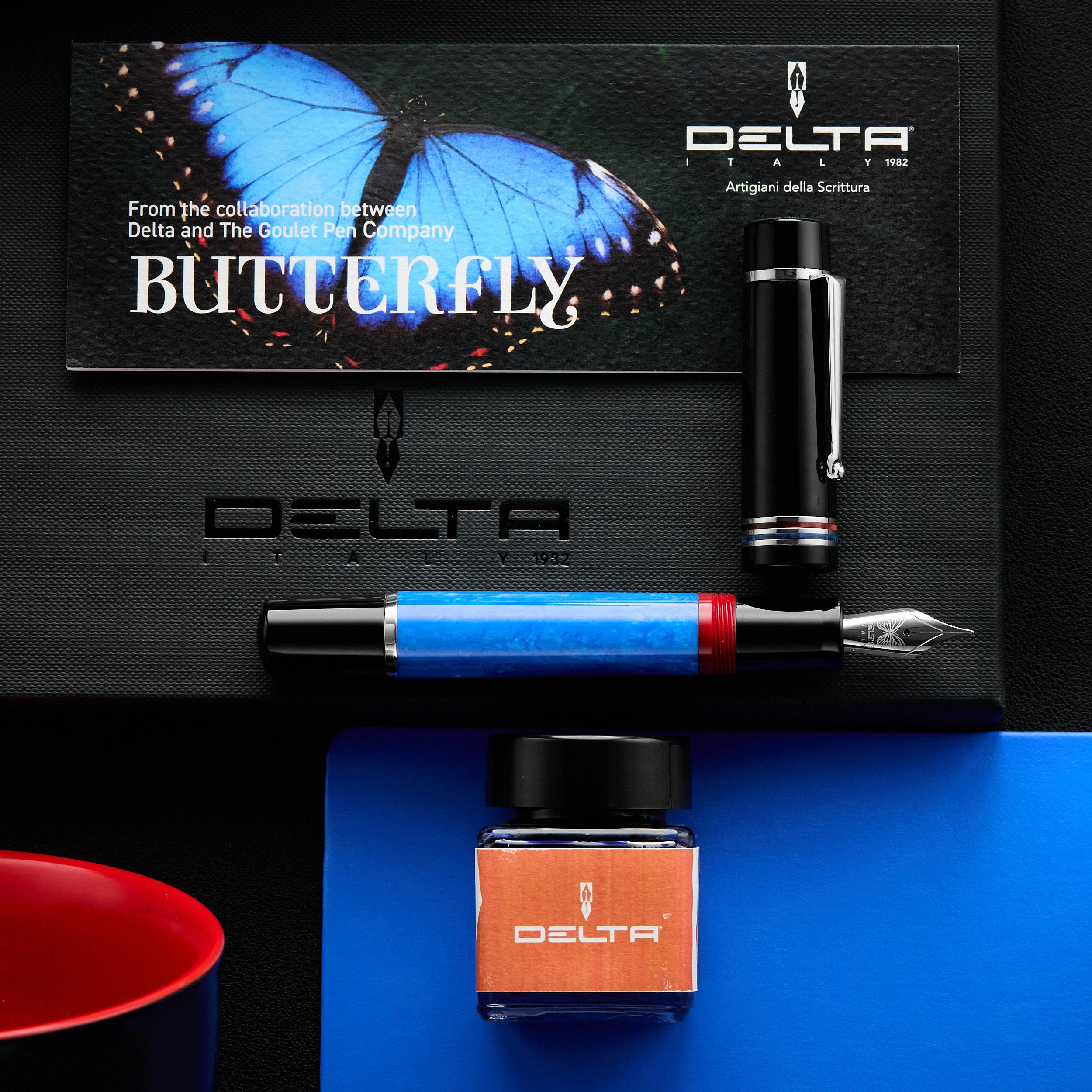 Delta Butterfly Fountain Pen - Blue Morpho (Special Edition)