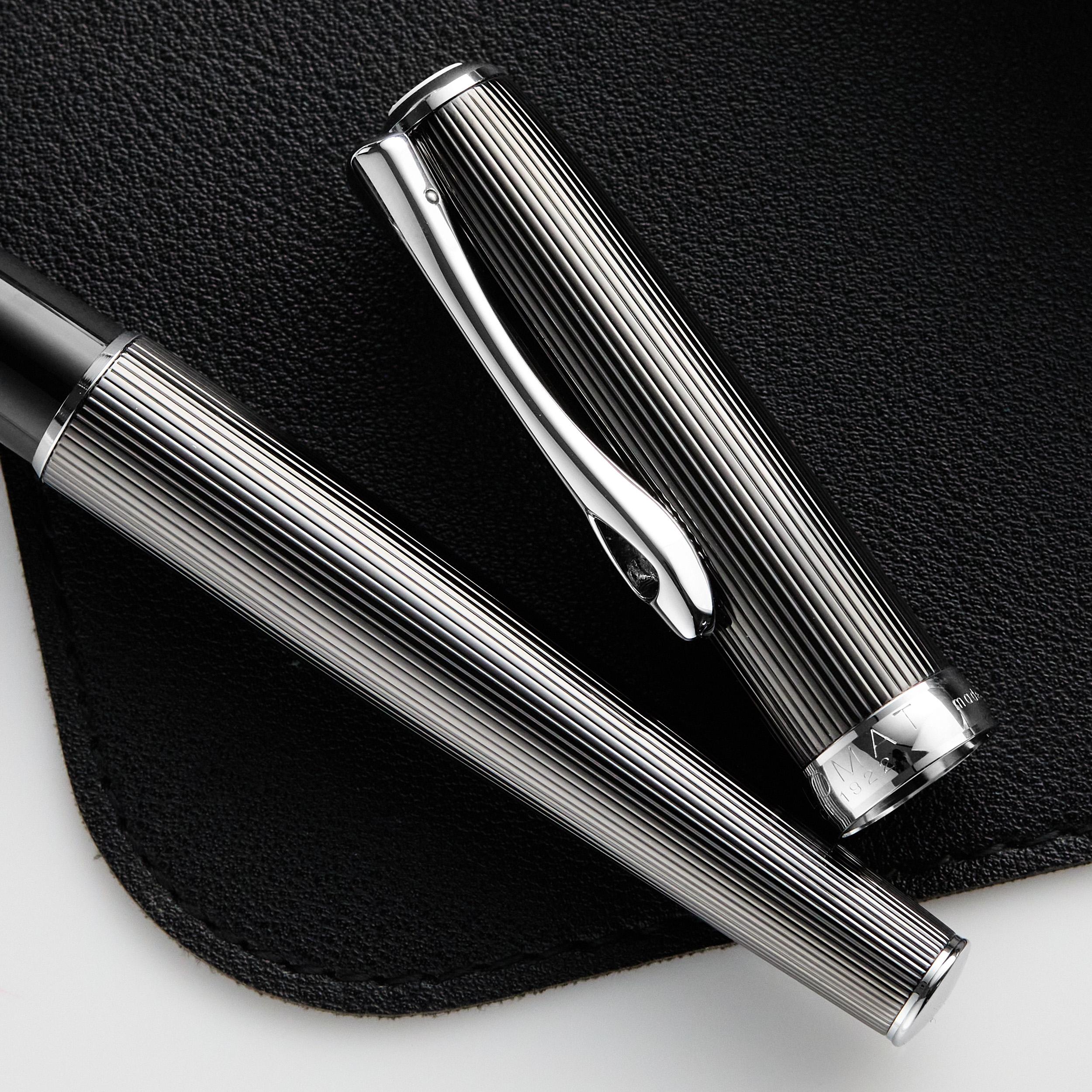 + show more images Diplomat Excellence A2 Fountain Pen - Guilloche Black/Chrome