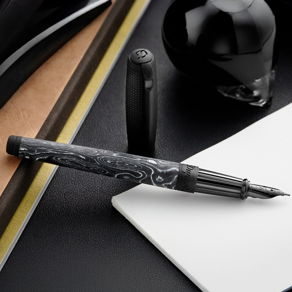 S.T. Dupont Line D Large Carbon Fountain Pen - Dark Storm