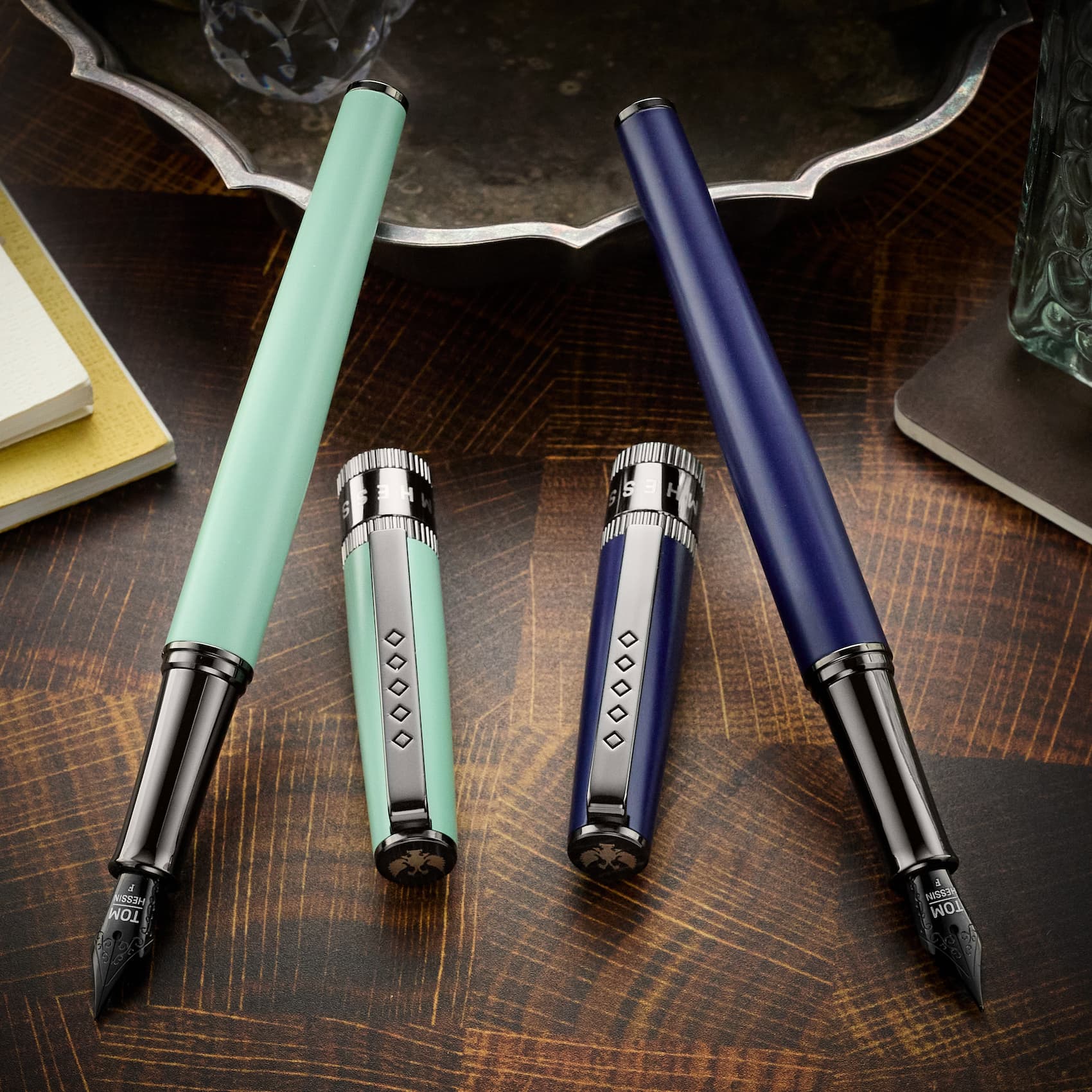 Tom Hessin Rebel: Cambridge Blue & Oxford Blue Fountain Pens