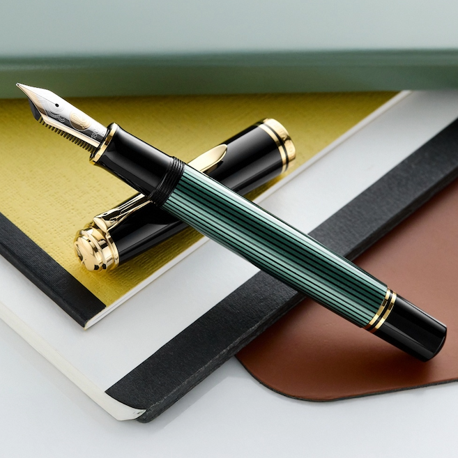 (Bottom Shelf) Pelikan M1000 Fountain Pen - Black/Green