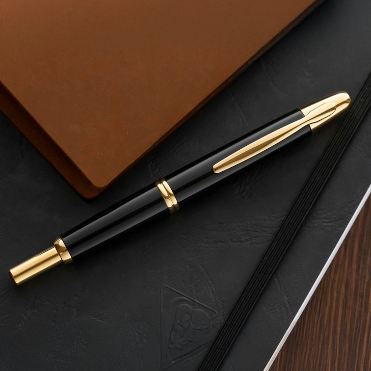 (Bottom Shelf) Pilot Vanishing Point Fountain Pen - Black/Gold