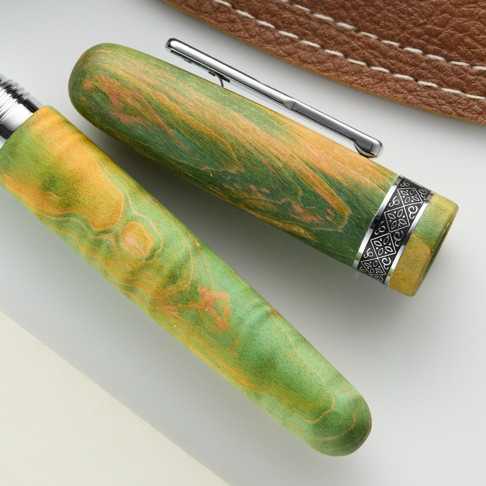 Conklin 1898 Stabilized Wood Pens: Matte Purple/Pink and Matte Green