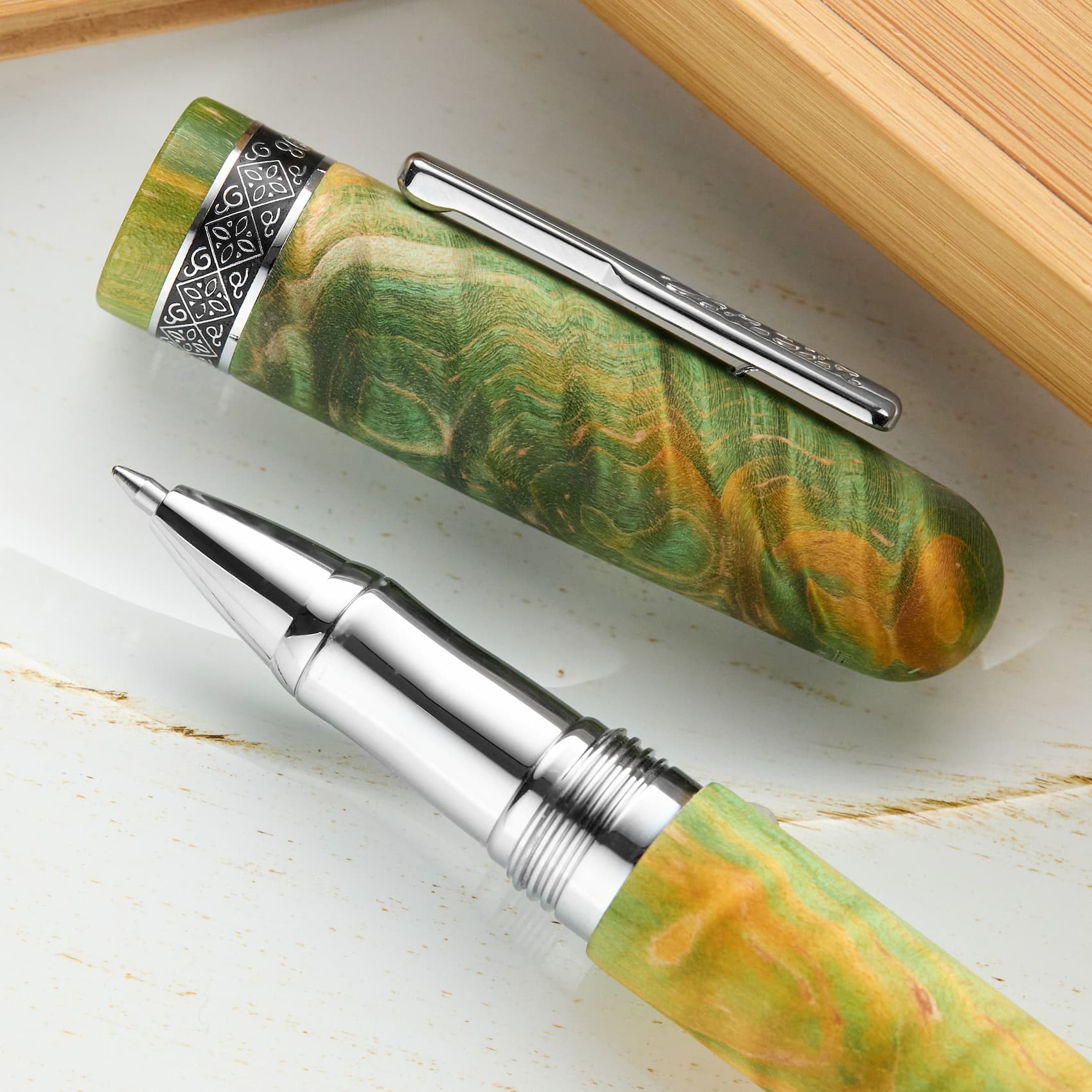Conklin 1898 Stabilized Wood Pens: Matte Purple/Pink and Matte Green
