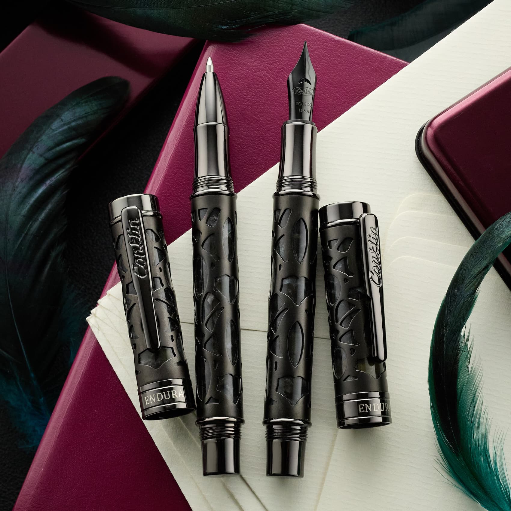 Conklin Endura Deco Crest Black Pens
