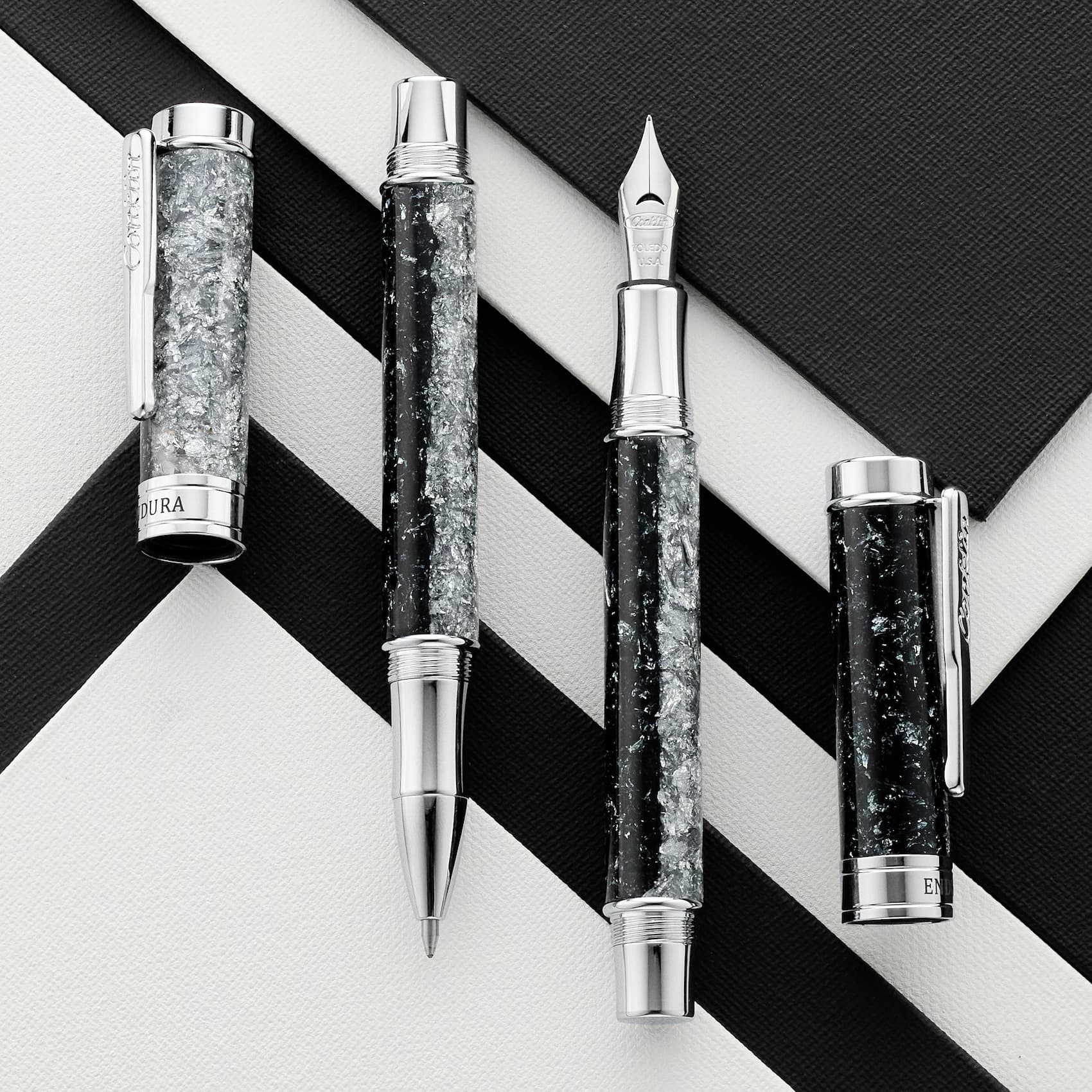 Conklin Endura Epoxy Nights Silver/Black Pens