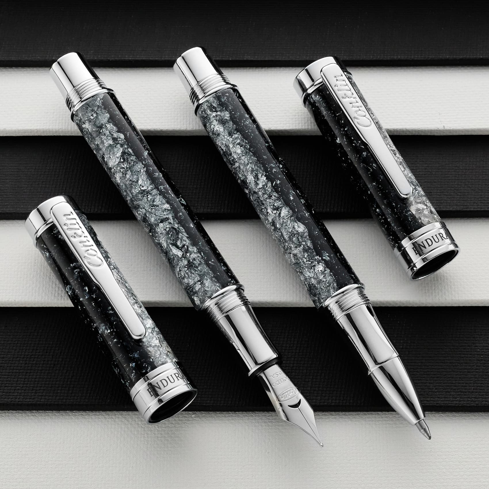 Conklin Endura Epoxy Nights Silver/Black Pens