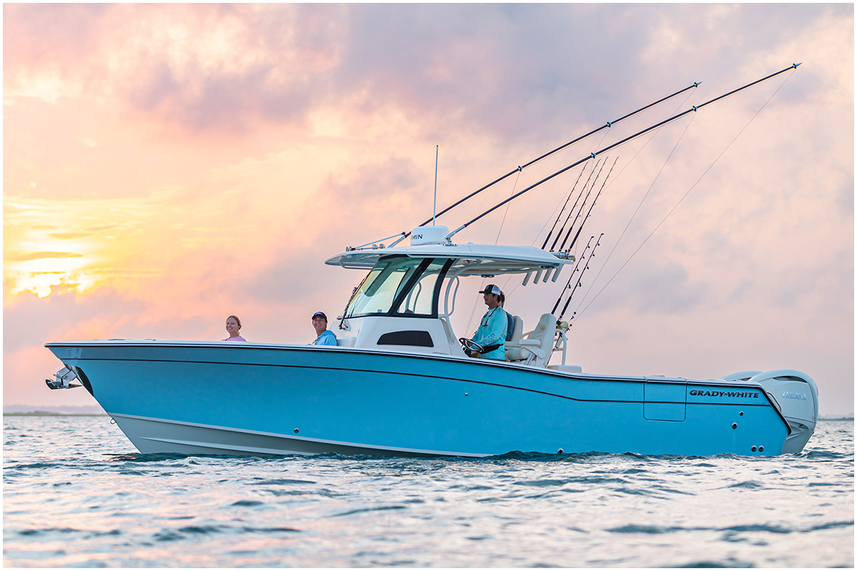Grady-White Canyon 306 center console cruising port side
