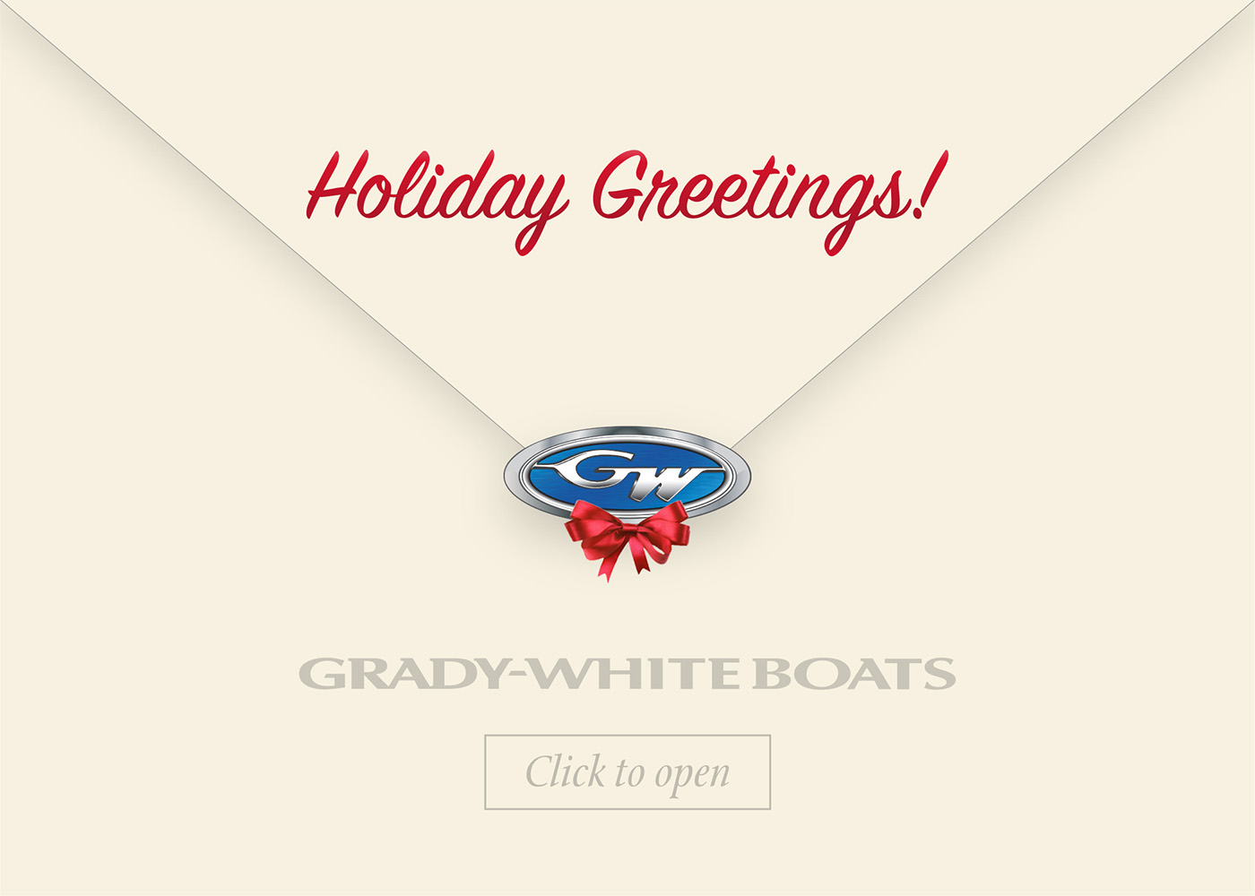 Illustration of envelope with text reading Holiday Greetings