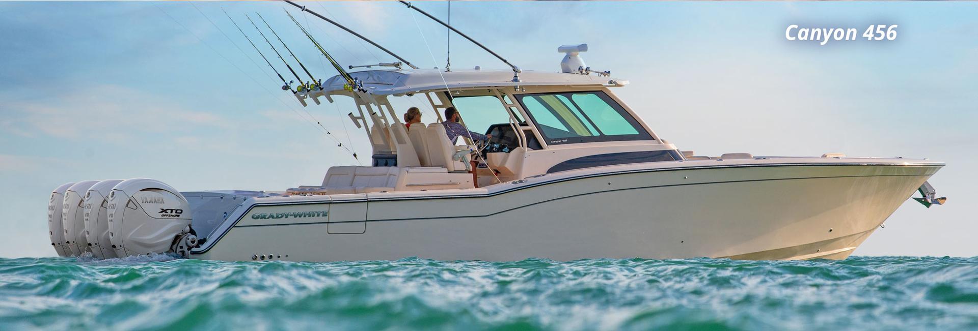 Come to the Miami International Boat Show to explore Grady-White’s Freedom 415 and Canyon 456. 