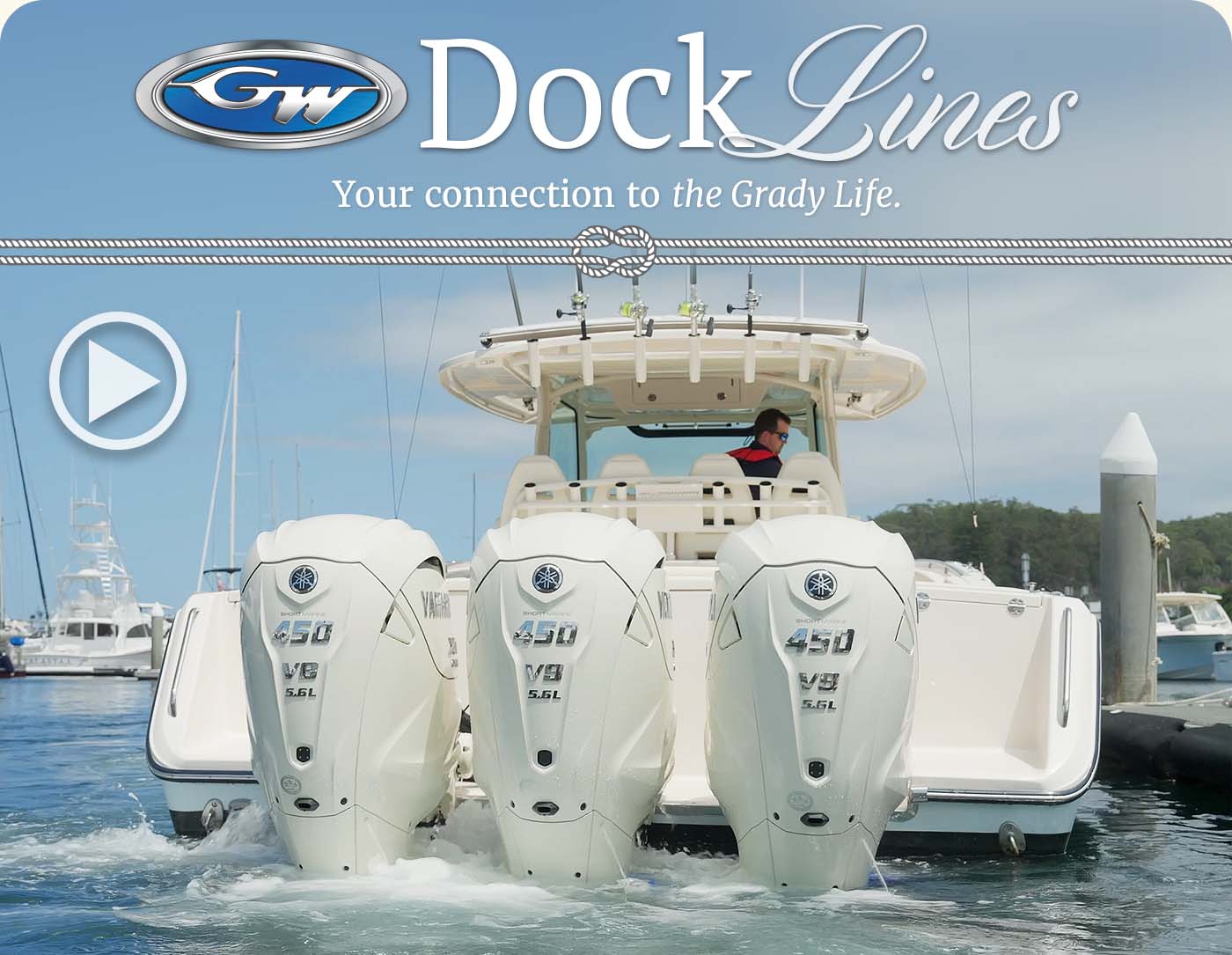 Approaching a dock on a Grady-White with triple Yamaha engines and Helm Master controls