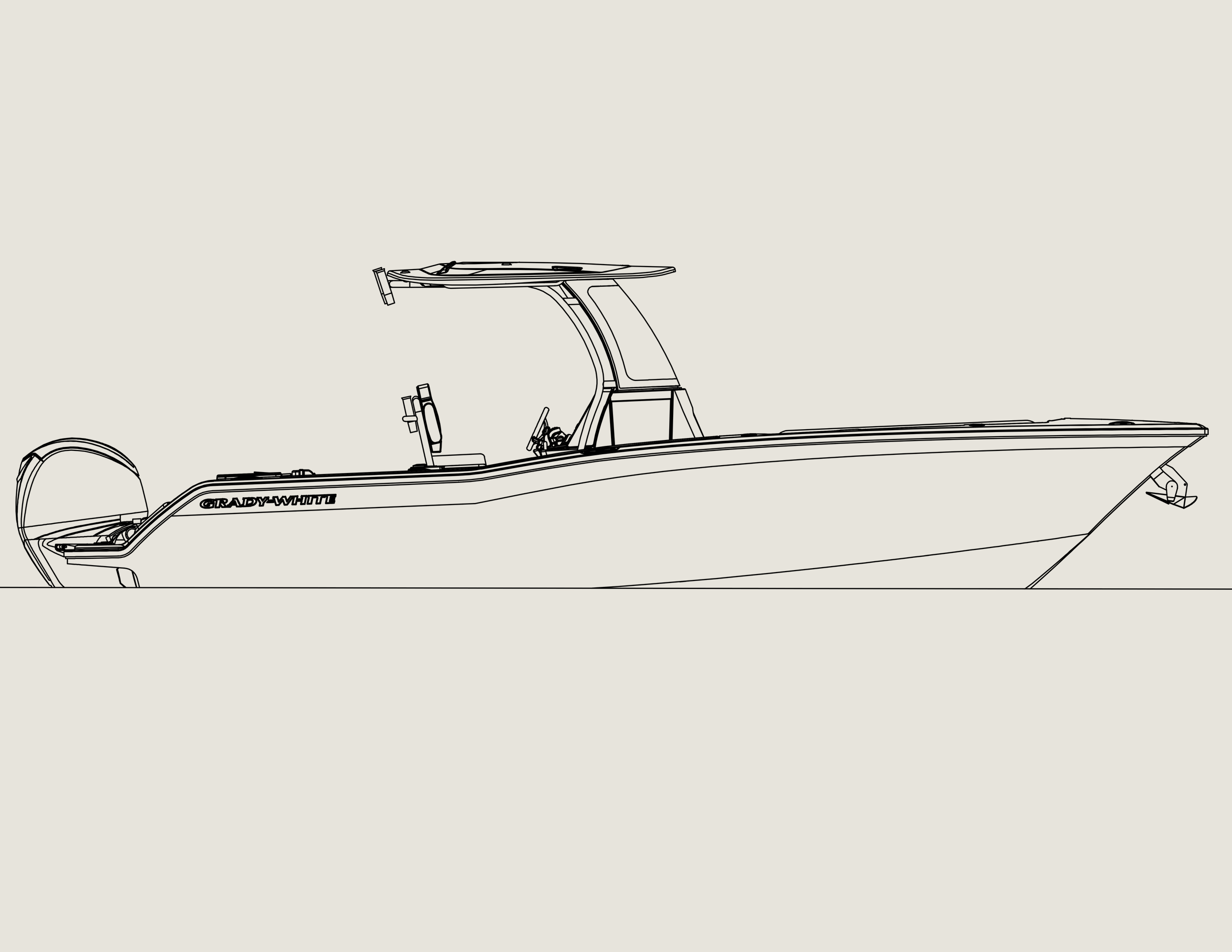 Alternating images of Canyon 266 and Freedom 265 side view and overhead view line drawings