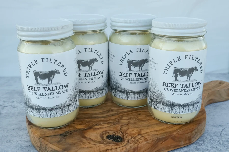 Image of Premium Beef Tallow (Triple Filtered) - 4 pk (14 oz jars) - Ships Separately