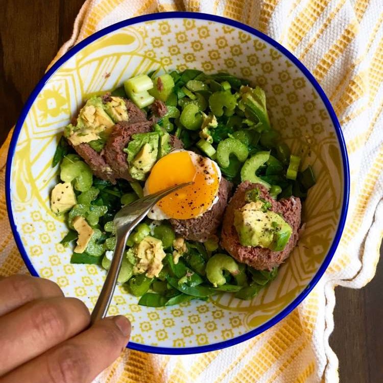 Egg and Liverwurst Bowl