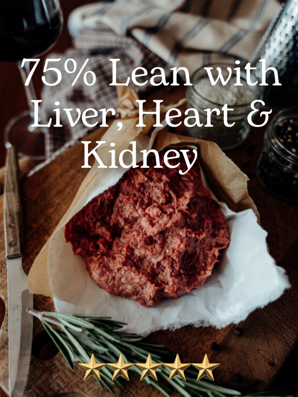 75% Lean with Liver, Heart and Kidney 