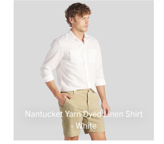 Nantucket Yarn Dyed Linen Shirt - White