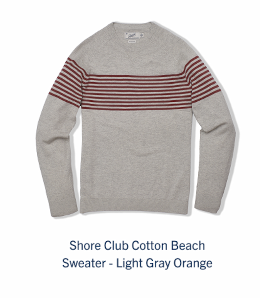 Shore Club Cotton Beach Sweater - Light Gray Orange