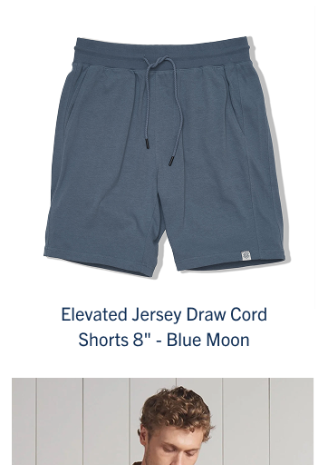 Elevated Jersey Draw Cord Shorts 8" - Blue Moon