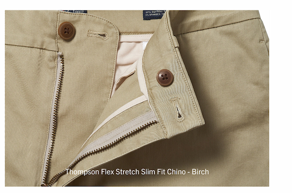 Thompson Flex Stretch Slim Fit Chino - Birch