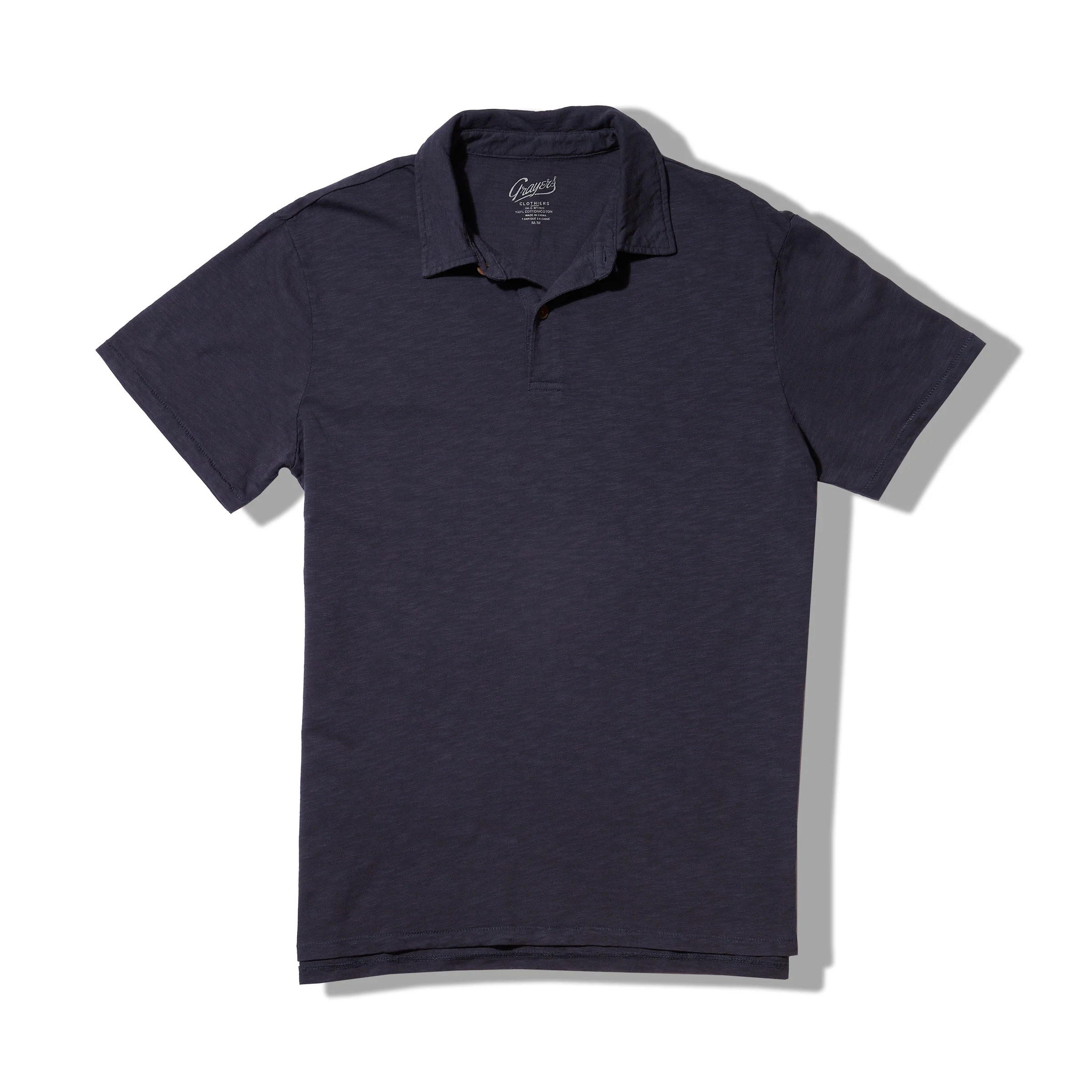 Image of Sunwashed 2 Button Polo - Washed Navy