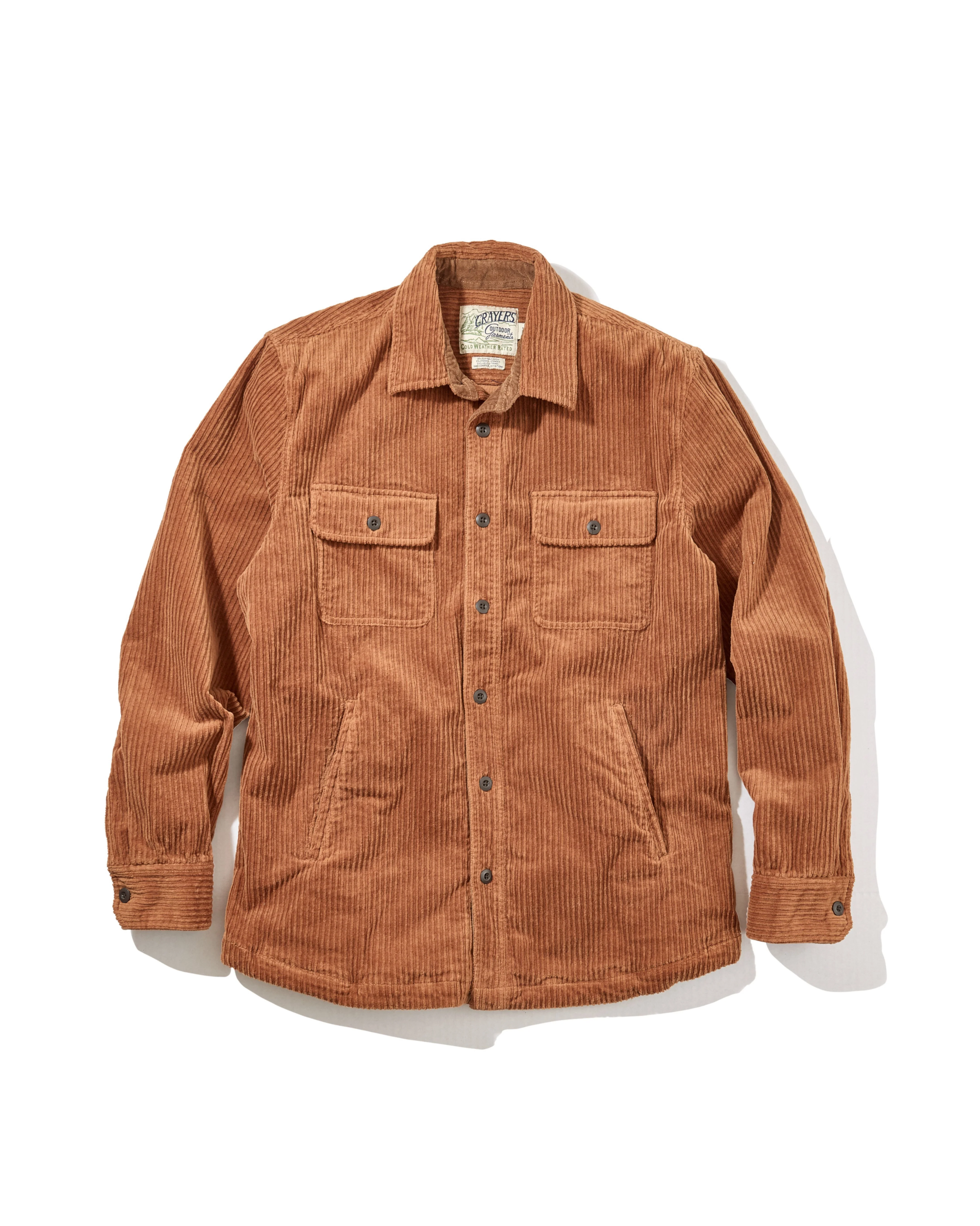 Image of Catalina Rope Cord Shirt Jacket - Cognac