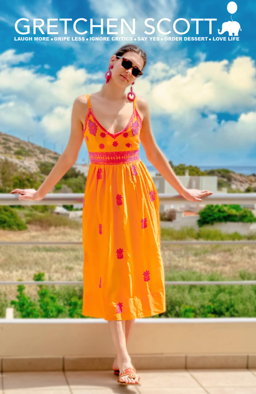 Gretchen Scott - Hand Embroidered Midi Dress - Fiesta Time - Final Sale