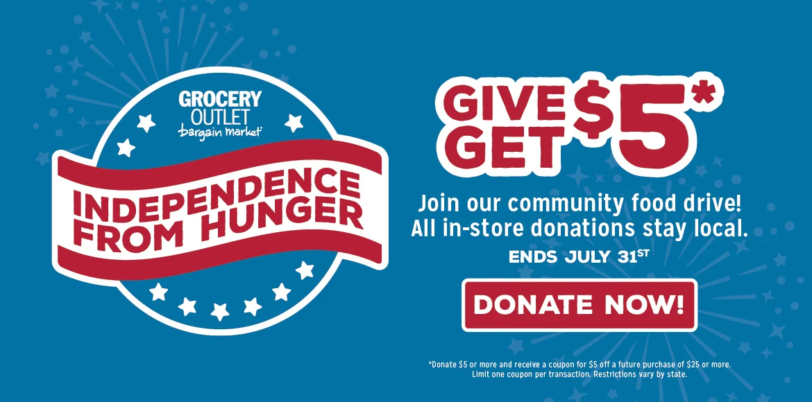 Donate $5 In-Store, Get $5 for your next visit!