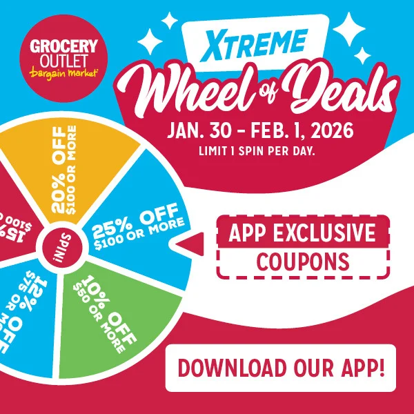 Xtreme Wheel of Deals! Limit 1 spin per day Jan. 30 - Feb 2. Your App Only offer is just one spin away!