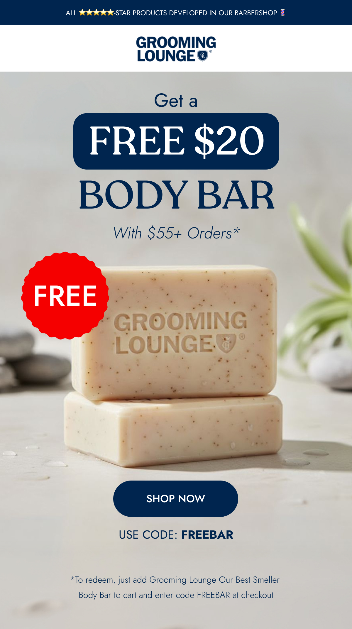 Get a Free $20 Body Bar with $55+ Orders 