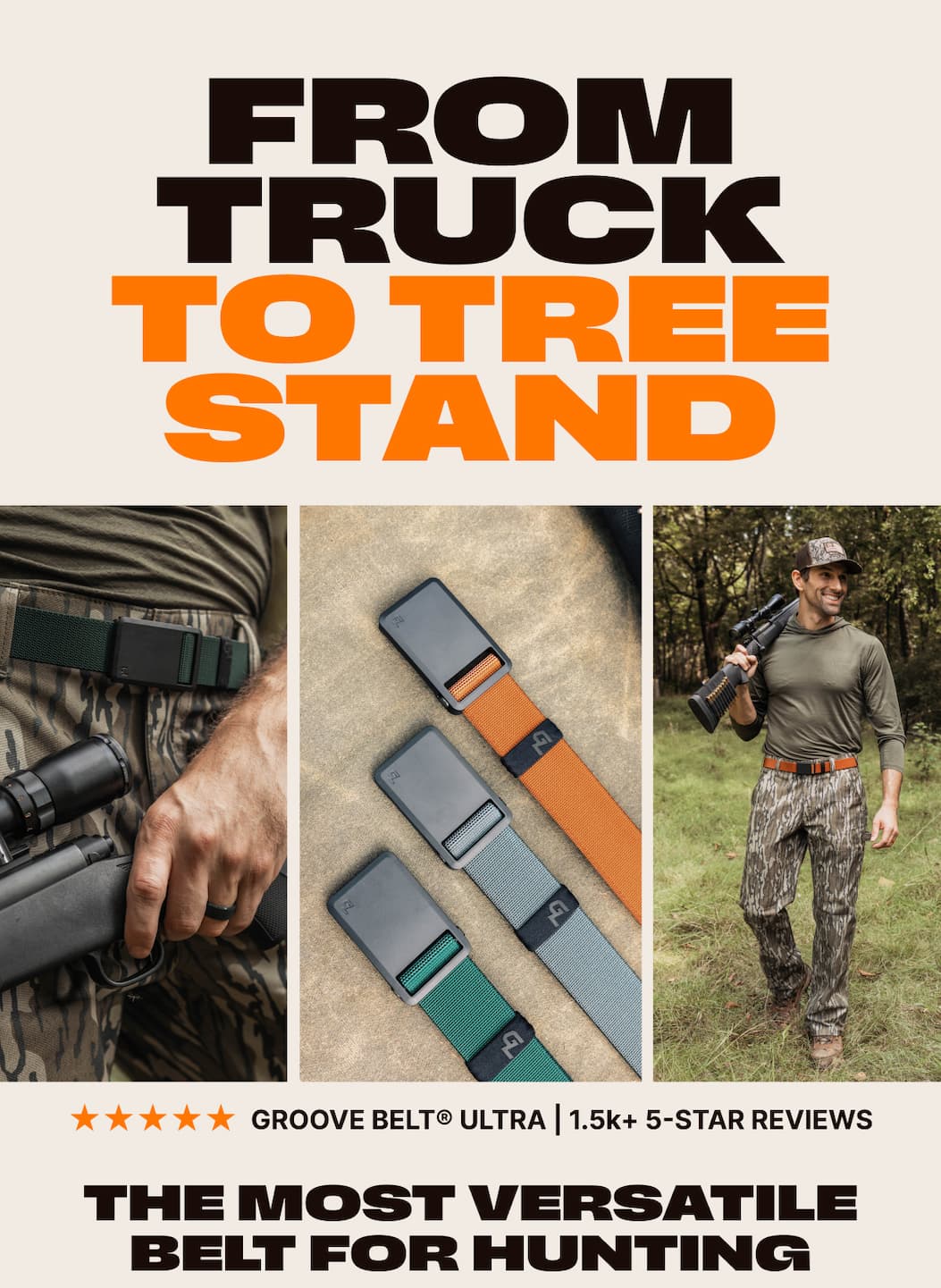 From truck to tree stand. The most versatile belt for hunting.