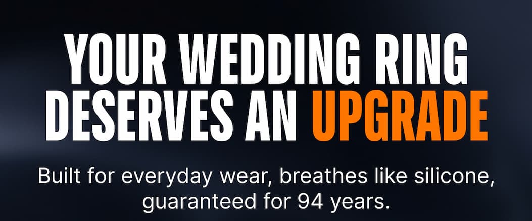 YOUR WEDDING RING DESERVES AN UPGRADE:Premium tungsten up front. FREE silicone Zeus ring for the moments you’d rather not risk it.