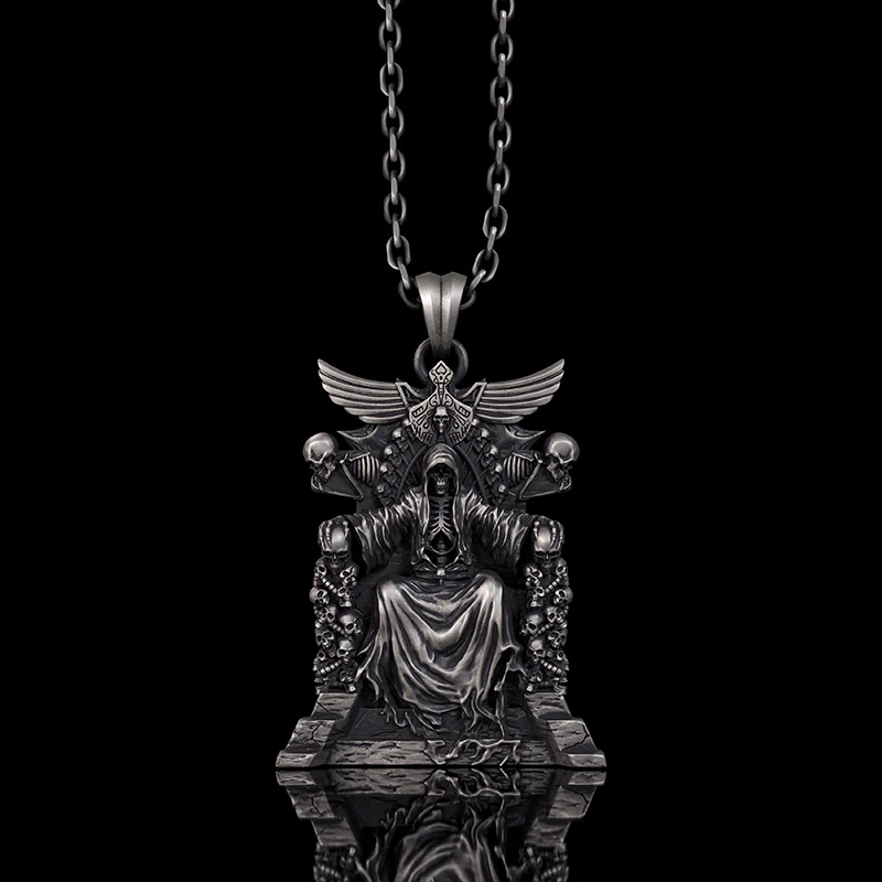 Image of Death Regal Throne Sterling Silver Pendant