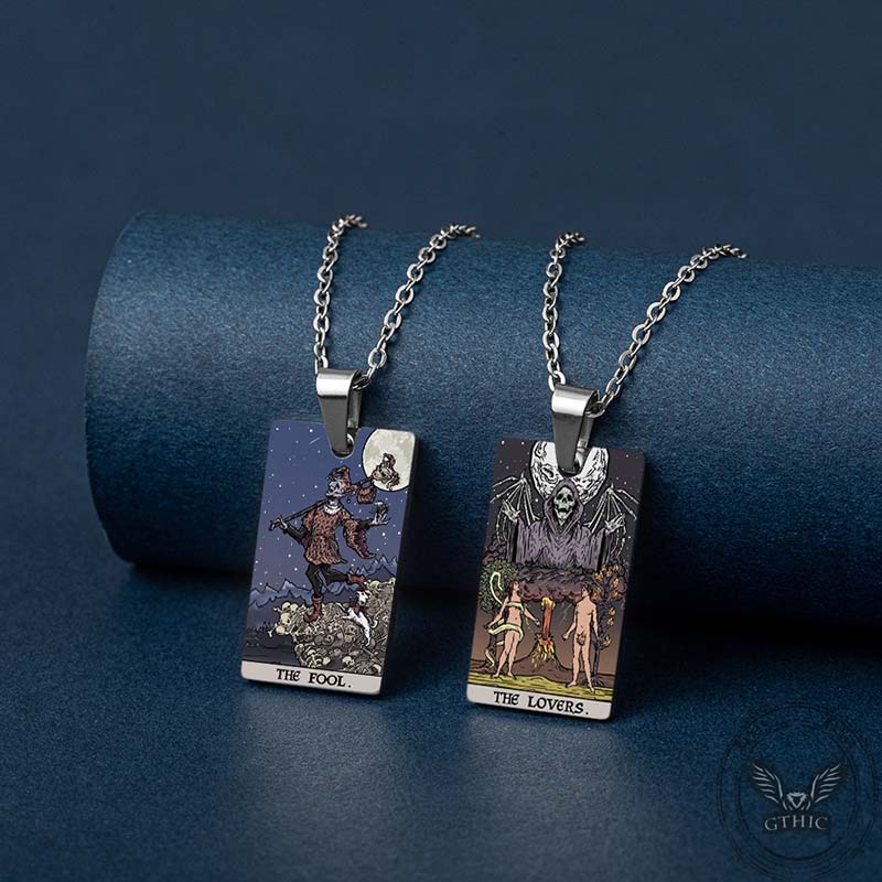 Image of Horror Major Arcana Tarot Stainless Steel Pendant