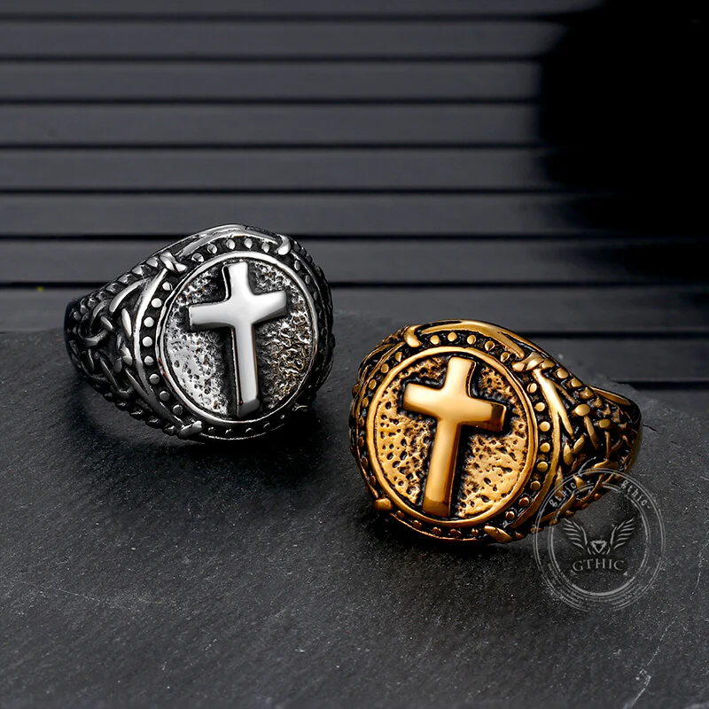 Image of Vintage Cross Knot Stainless Steel Ring