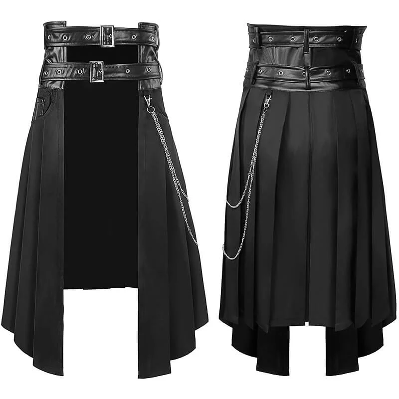 Image of Gothic Pleated Adjustable Men's Skirt