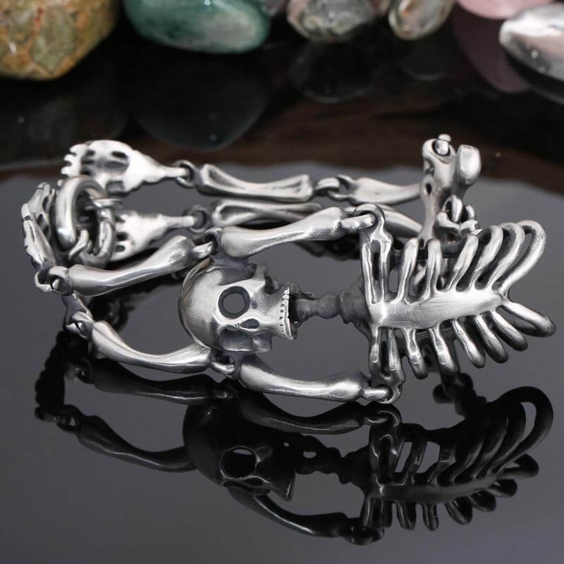 Image of Gothic Body Skull Stainless Steel Bracelet