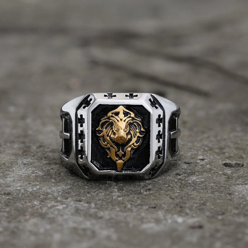 Image of Golden Lion Stainless Steel Beast Ring