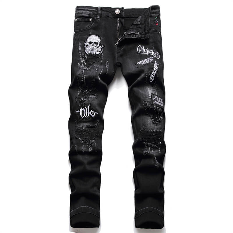 Image of Skull Black Cotton Pants