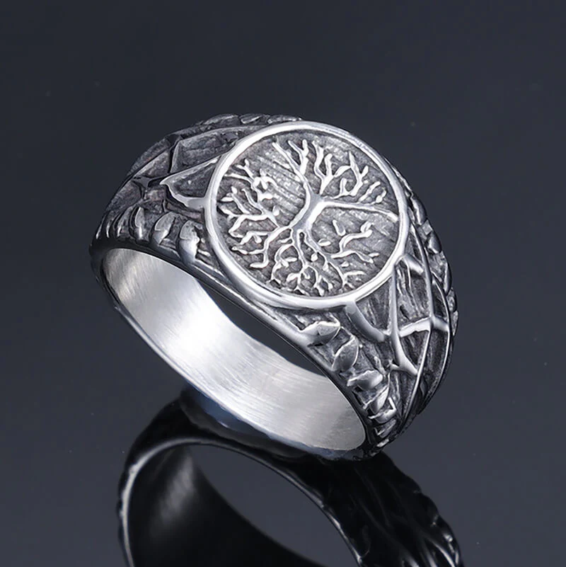 Image of Vintage Viking Tree of Life Vine Stainless Steel Ring
