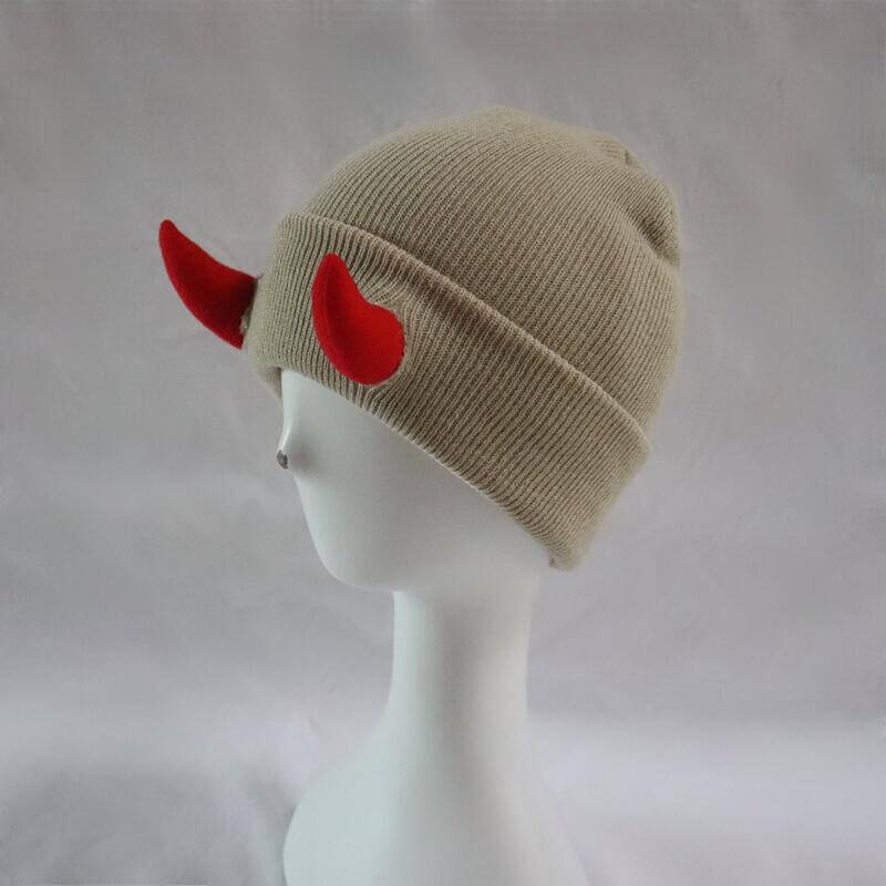 Image of Demon Horned Knitted Beanie Hat