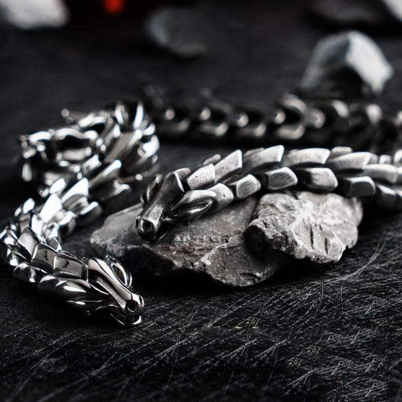 Image of Vintage Dragon Scale Stainless Steel Bracelet