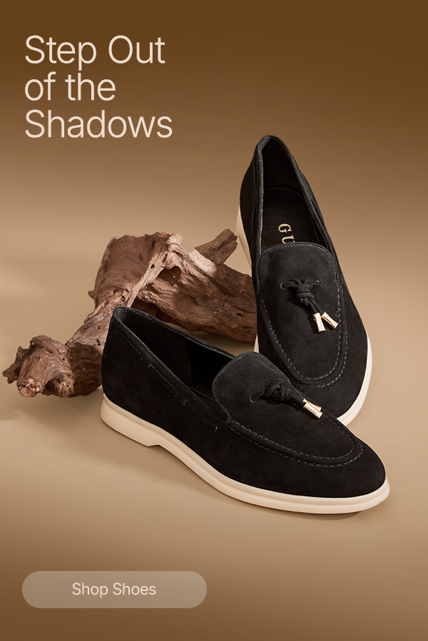 Step out of the shadows with a pair of black suede shoes. 