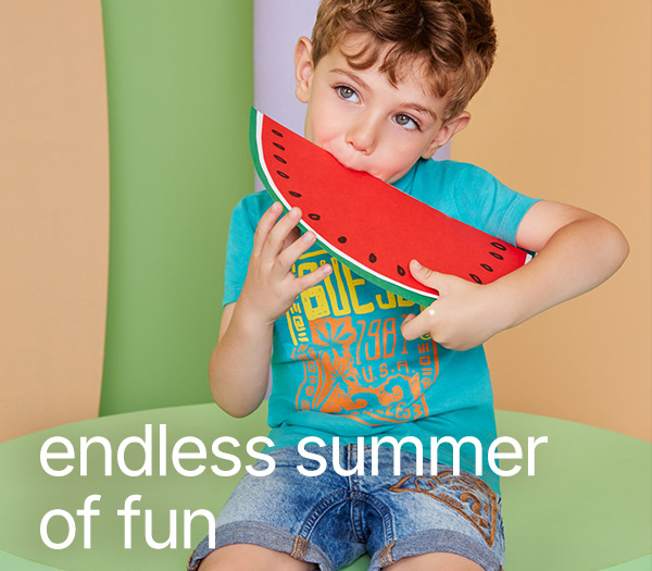 Temps are still warm, and they need something to wear for endless summer fun in the sun. 