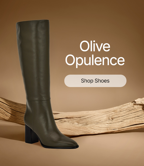 Opulence in olive. Shop green shoes. 