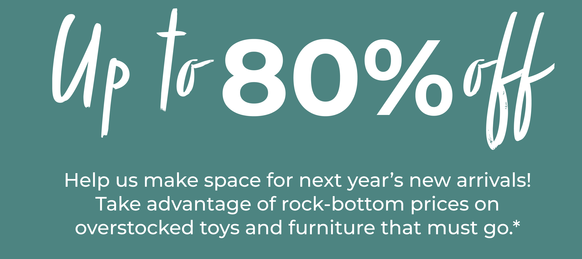Shop clearance and save up to 80%