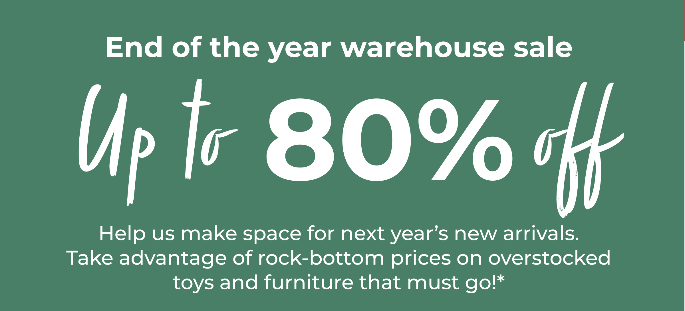 Shop clearance and save up to 80%!