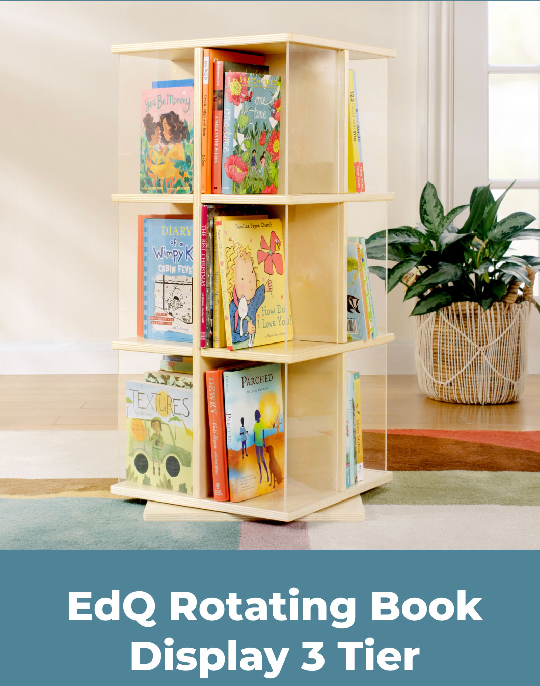 EdQ Rotating Book Display 3 Tier