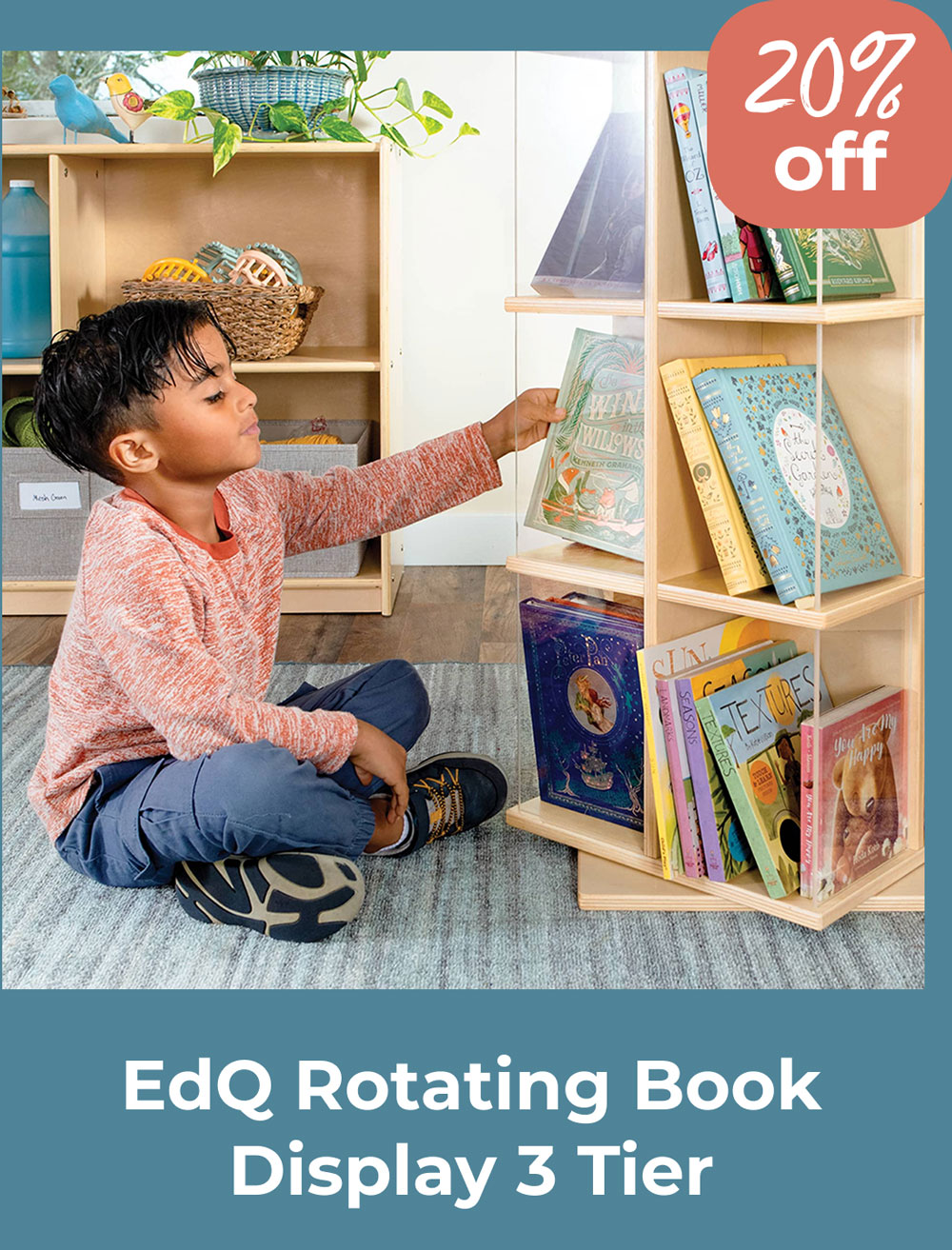 EdQ Rotating Book Display 3 Tier